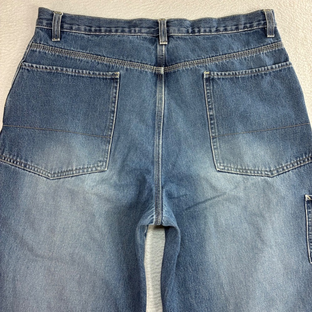 Gap Bootcut Jeans Men 35x30 Blue Faded Cargo Denim Vintage Casual Y2K Wide‎ - Picture 3 of 8